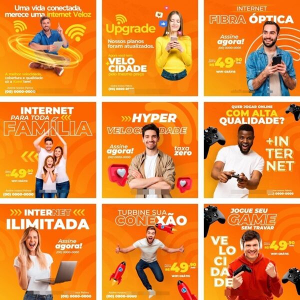 10 Artes Para Provedor De Internet Editáveis Corel Draw