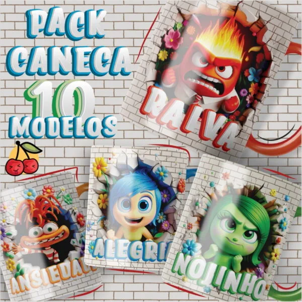 10 Artes Sublimação Canecas Divertidamente - Png