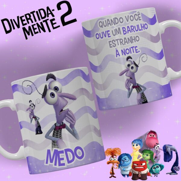 10 Estampas Caneca DivertidaMente 2 Emoções Disney Png e Cdr - Imagem 8