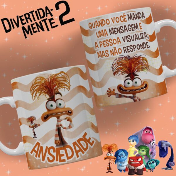 10 Estampas Caneca DivertidaMente 2 Emoções Disney Png e Cdr - Imagem 4