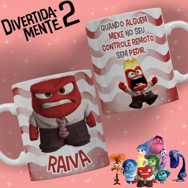 10 Estampas Caneca DivertidaMente 2 Emoções Disney Png e Cdr - Imagem 3