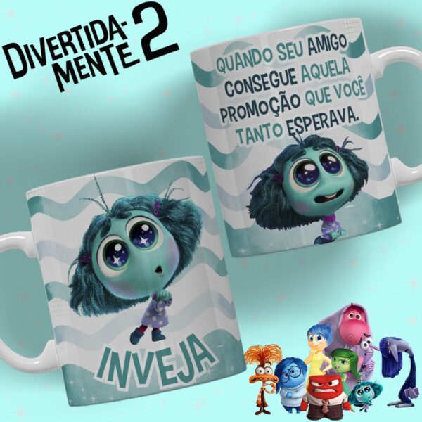 10 Estampas Caneca DivertidaMente 2 Emoções Disney Png e Cdr - Imagem 2
