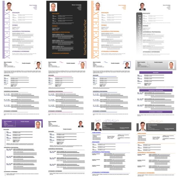 100 Currículos Modernos e Editáveis no Word