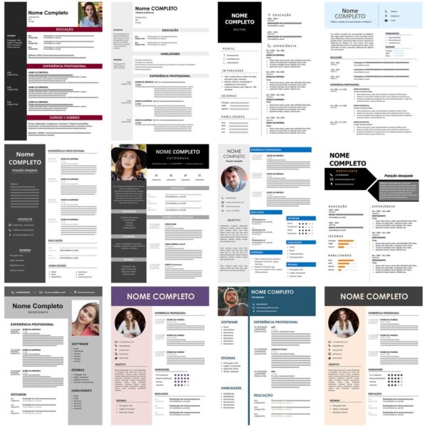 100 Currículos Modernos e Editáveis no Word