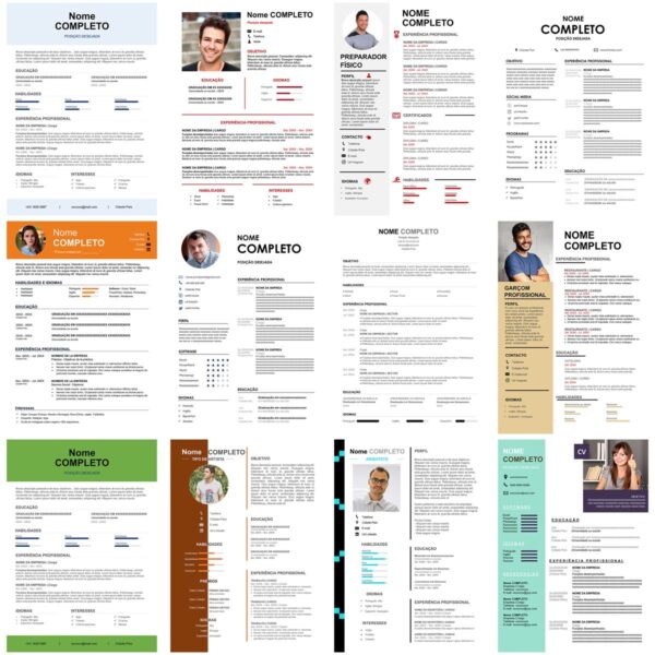 100 Currículos Modernos e Editáveis no Word