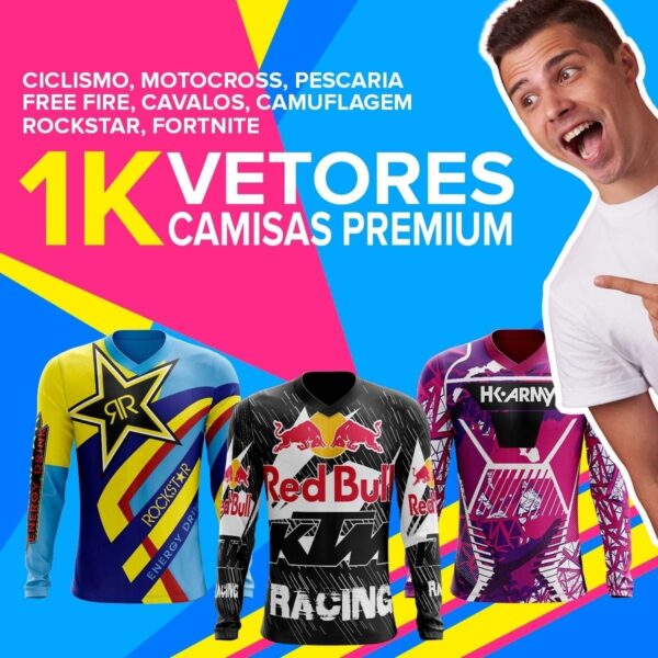 +1000 Vetores Camisa Motocross Fox Rockstar Ktm Thor Jeep