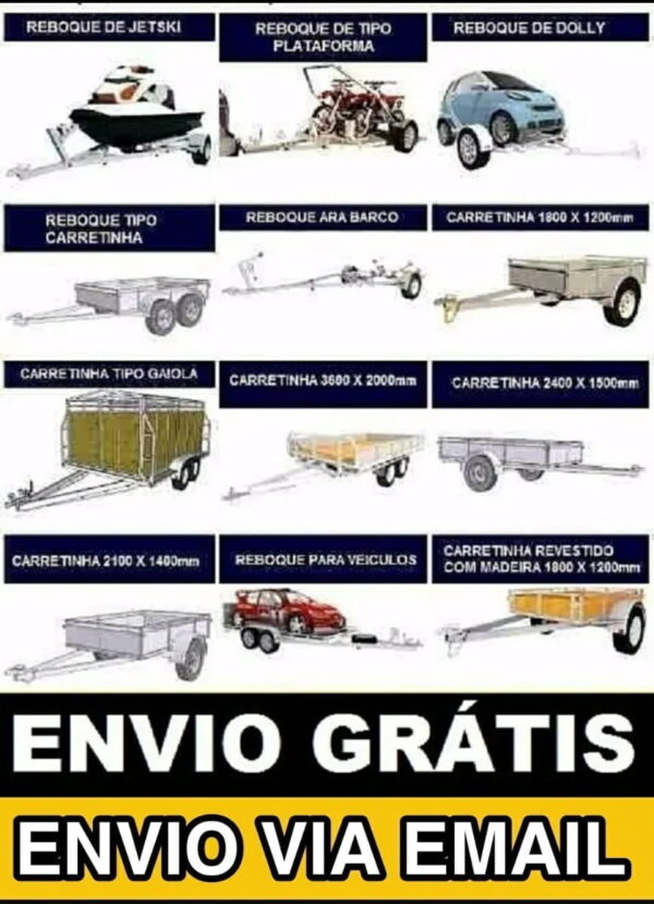 14 Projetos Construir Carretinhas De Reboques Envio Imediato