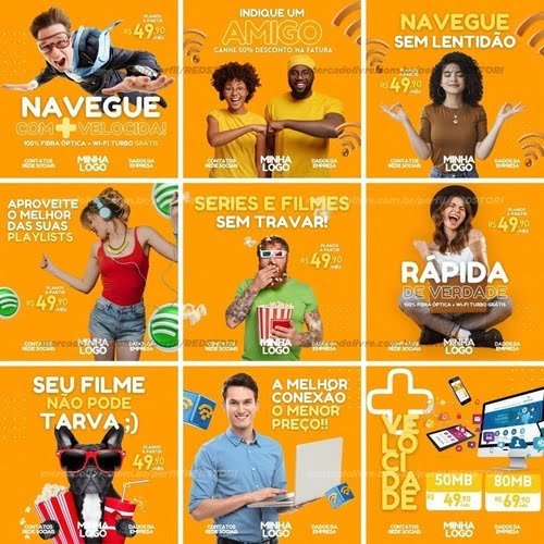18 Artes Mídias Sociais Provedor De Internet Editável Canva