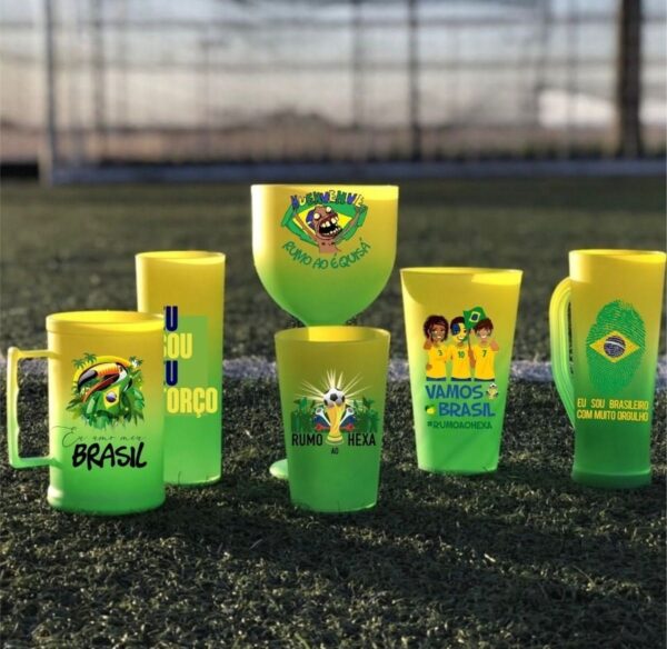 20 Artes Sublimação Copos Camiseta Caneca Brasil Copa 2022