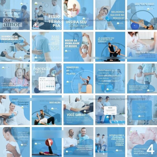 25 Artes Canva Fisioterapia Templates Editáveis Redes Sociai