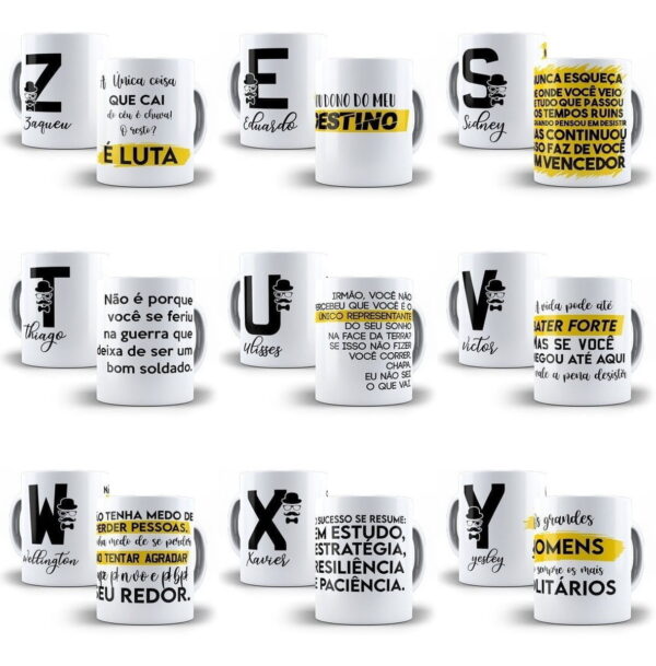 26 Arte Caneca Alfabeto Homem Frases Motivacionais Corel Cdr