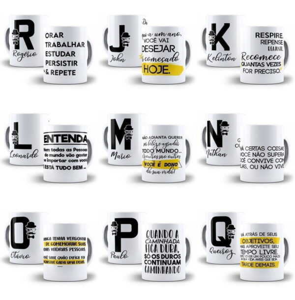 26 Arte Caneca Alfabeto Homem Frases Motivacionais Corel Cdr
