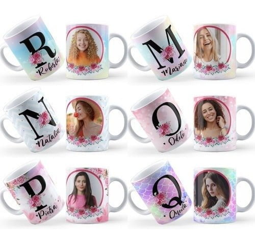 26 Artes Para Caneca Alfabeto Fotos Editável Em Corel