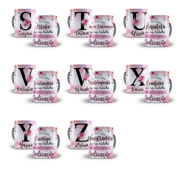 26 Artes Para Caneca Alfabeto Profissões Editável Em Corel