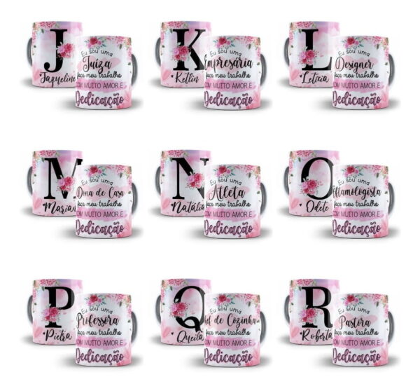 26 Artes Para Caneca Alfabeto Profissões Editável Em Corel