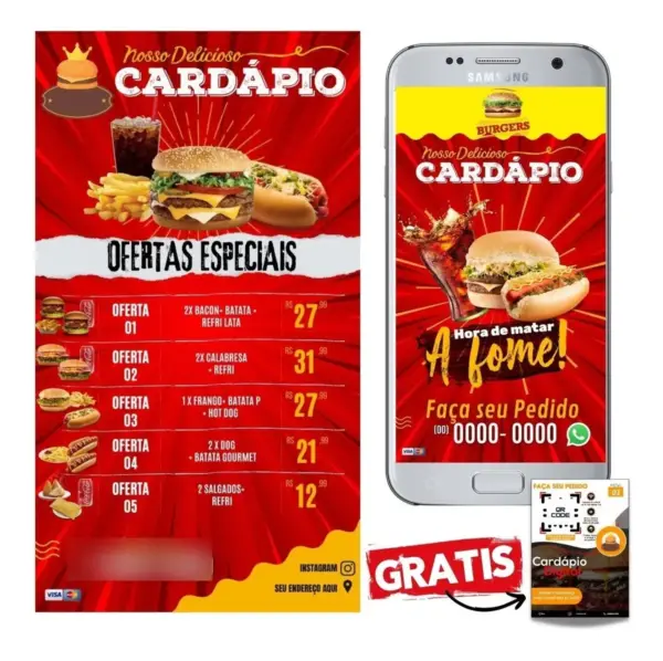 Cardápio De Lanches Para Editar E Imprimir+ Bônus Grátis
