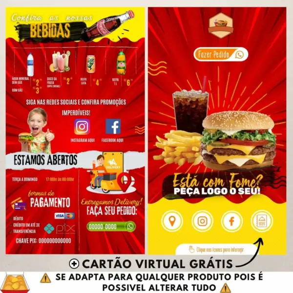 Cardápio De Lanches Para Editar E Imprimir+ Bônus Grátis - Imagem 7