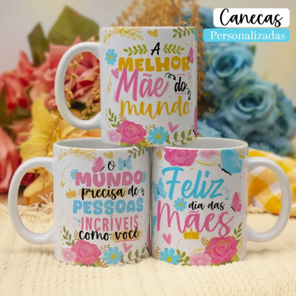 Pacote de Artes Canecas Mães Floral - Png - Imagem 5