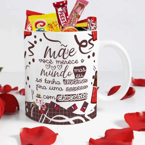 Dia das Mães: Artes Editáveis para Canecas com Tema Chocolate - Imagem 9