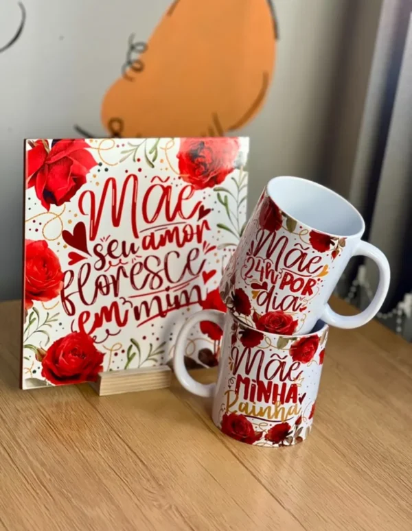 Kit de Arte para Canecas: Especial Dia das Mães Floral - Imagem 3