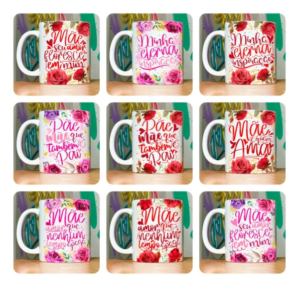 Kit de Arte para Canecas: Especial Dia das Mães Floral - Imagem 5
