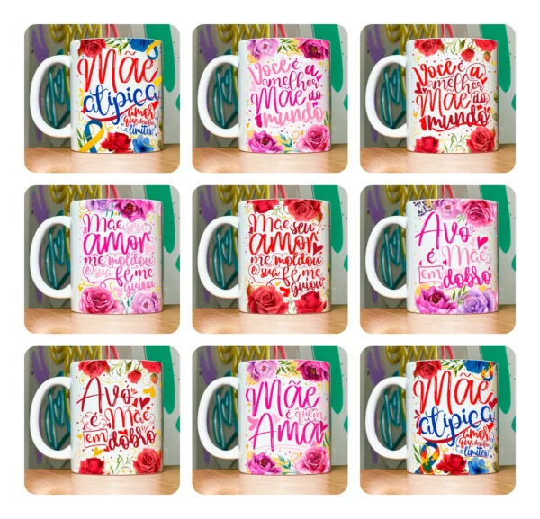 Kit de Arte para Canecas: Especial Dia das Mães Floral - Imagem 10