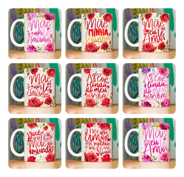 Kit de Arte para Canecas: Especial Dia das Mães Floral - Imagem 6