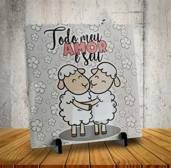 Arquivos Editáveis para Sublimação em Azulejos - Namorados - Imagem 3