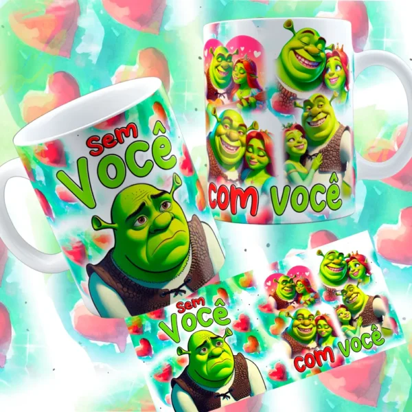 Pacote Shuerk e Fiona: Arte para Caneca do Dia dos Namorados - Imagem 8
