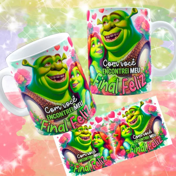 Pacote Shuerk e Fiona: Arte para Caneca do Dia dos Namorados - Imagem 7