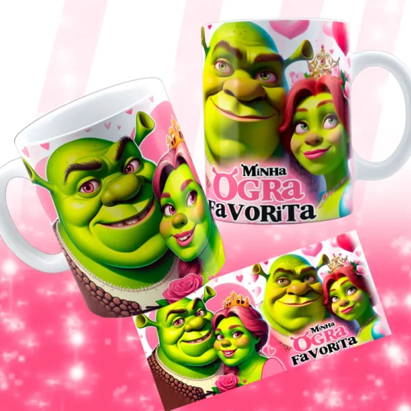 Pacote Shuerk e Fiona: Arte para Caneca do Dia dos Namorados - Imagem 9