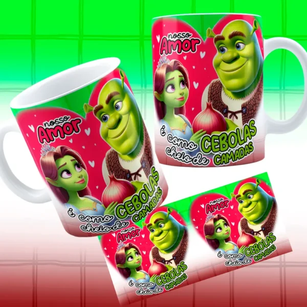 Pacote Shuerk e Fiona: Arte para Caneca do Dia dos Namorados - Imagem 6