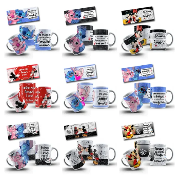 Artes para Caneca Disney Celebre o Amor no Dia dos Namorados - Imagem 2