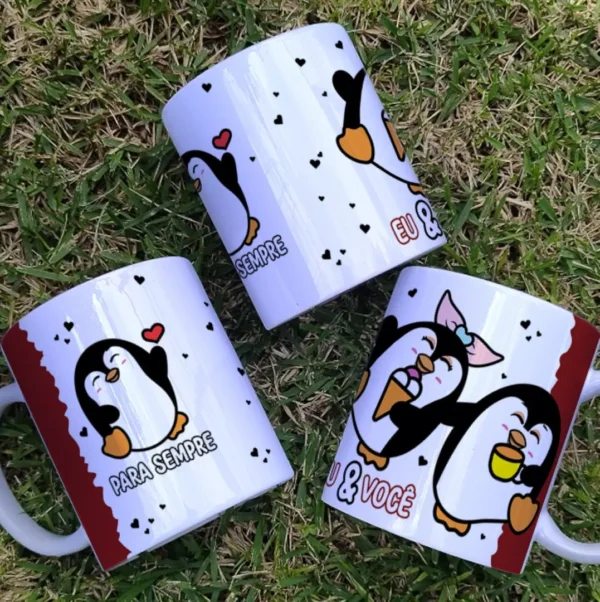 Designs de Pinguins para Caneca, Azulejo e Camisa no Dia dos Namorados - Imagem 7
