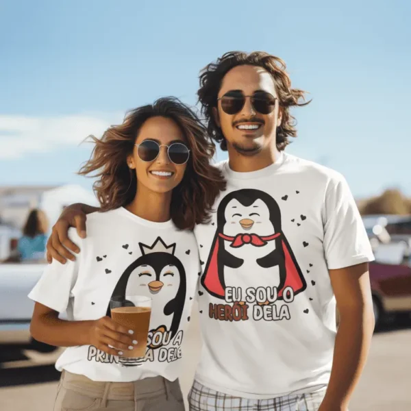 Designs de Pinguins para Caneca, Azulejo e Camisa no Dia dos Namorados - Imagem 8