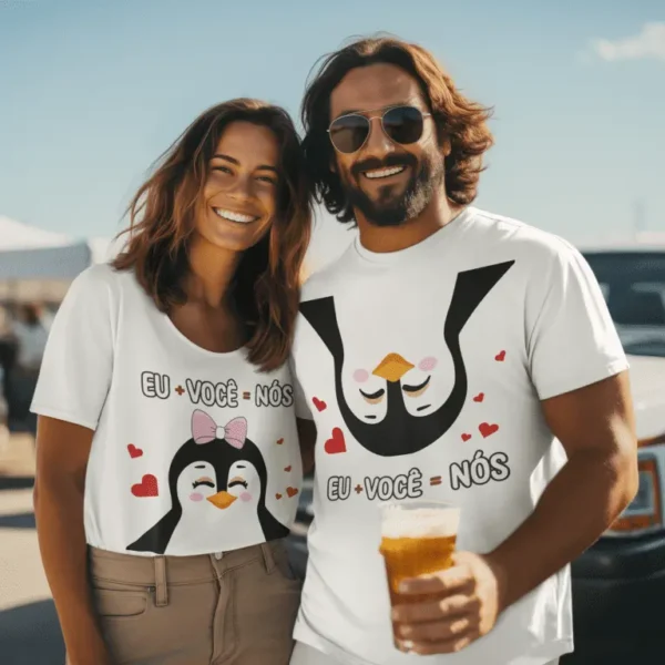 Designs de Pinguins para Caneca, Azulejo e Camisa no Dia dos Namorados - Imagem 6