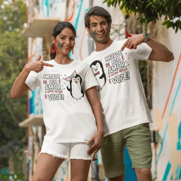 Designs de Pinguins para Caneca, Azulejo e Camisa no Dia dos Namorados - Imagem 2