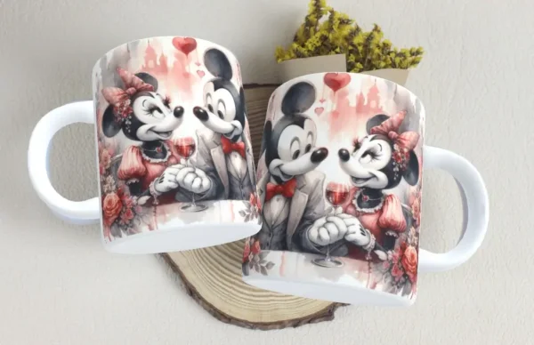 Arte Romântica de Caneca Mickey & Minnie - Imagem 2