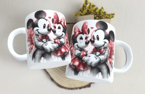 Arte Romântica de Caneca Mickey & Minnie - Imagem 3