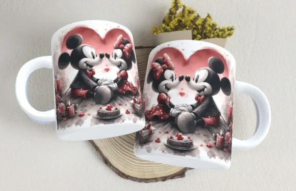 Arte Romântica de Caneca Mickey & Minnie - Imagem 4