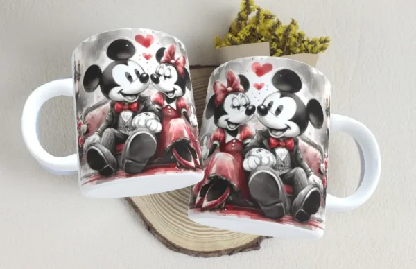 Arte Romântica de Caneca Mickey & Minnie - Imagem 5