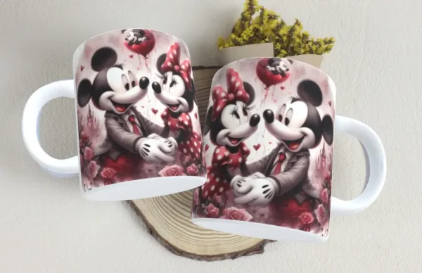 Arte Romântica de Caneca Mickey & Minnie - Imagem 7