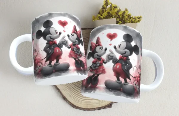 Arte Romântica de Caneca Mickey & Minnie - Imagem 8