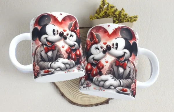 Arte Romântica de Caneca Mickey & Minnie - Imagem 9