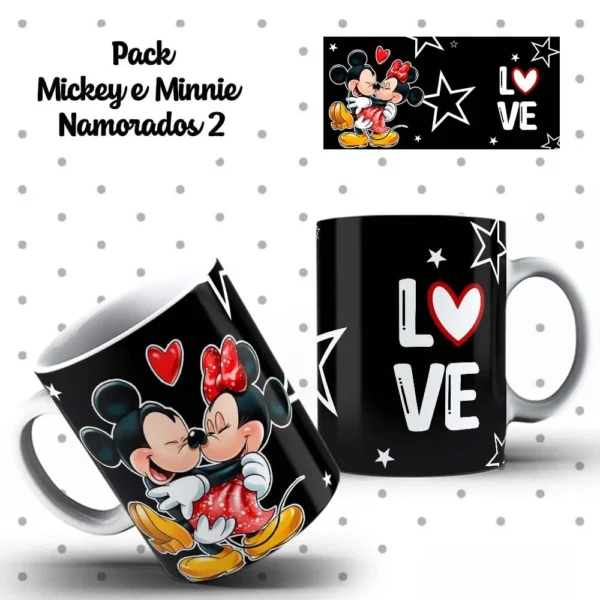 Mickey e Minnie em Canecas Personalizadas para Casais - Imagem 2