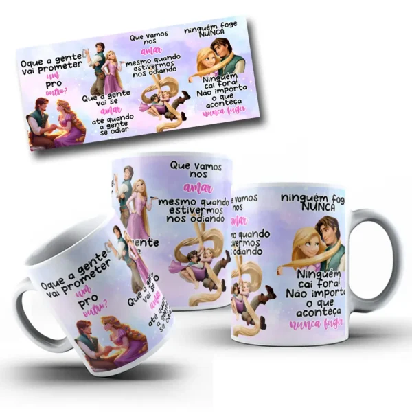 Rapunzel e as Promessas Amorosas - Kit para Caneca Digital - Imagem 3