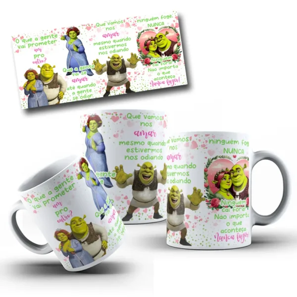 Design Para Caneca Shrek e Fiona - Declare seu Amor - Imagem 5