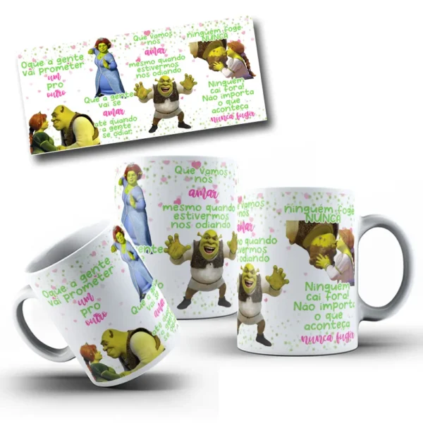 Design Para Caneca Shrek e Fiona - Declare seu Amor - Imagem 4