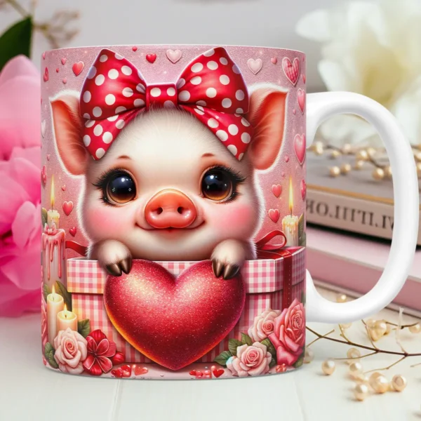 Estampas Criativas para Canecas de Namorados - Pets em 3D - Imagem 5