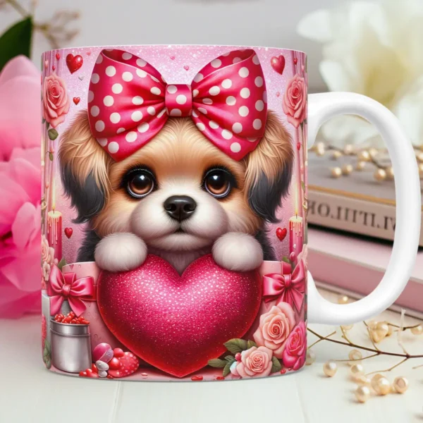 Estampas Criativas para Canecas de Namorados - Pets em 3D - Imagem 6
